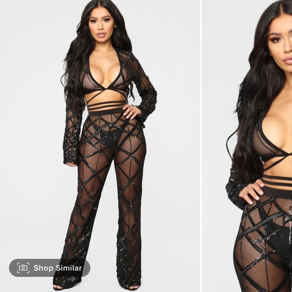 Fashion Nova Pants - Black sequin set